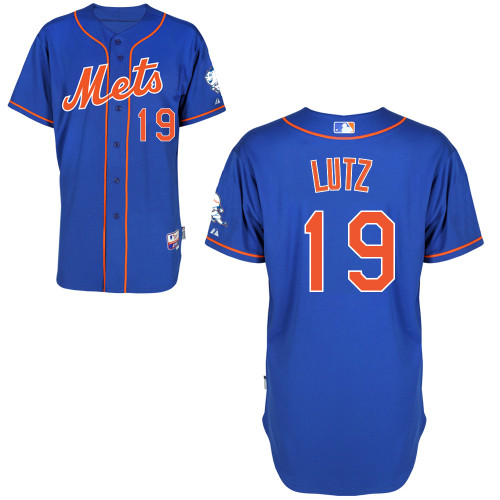 Zach Lutz #19 mlb Jersey-New York Mets Women's Authentic Alternate Blue Home Cool Base Baseball Jersey